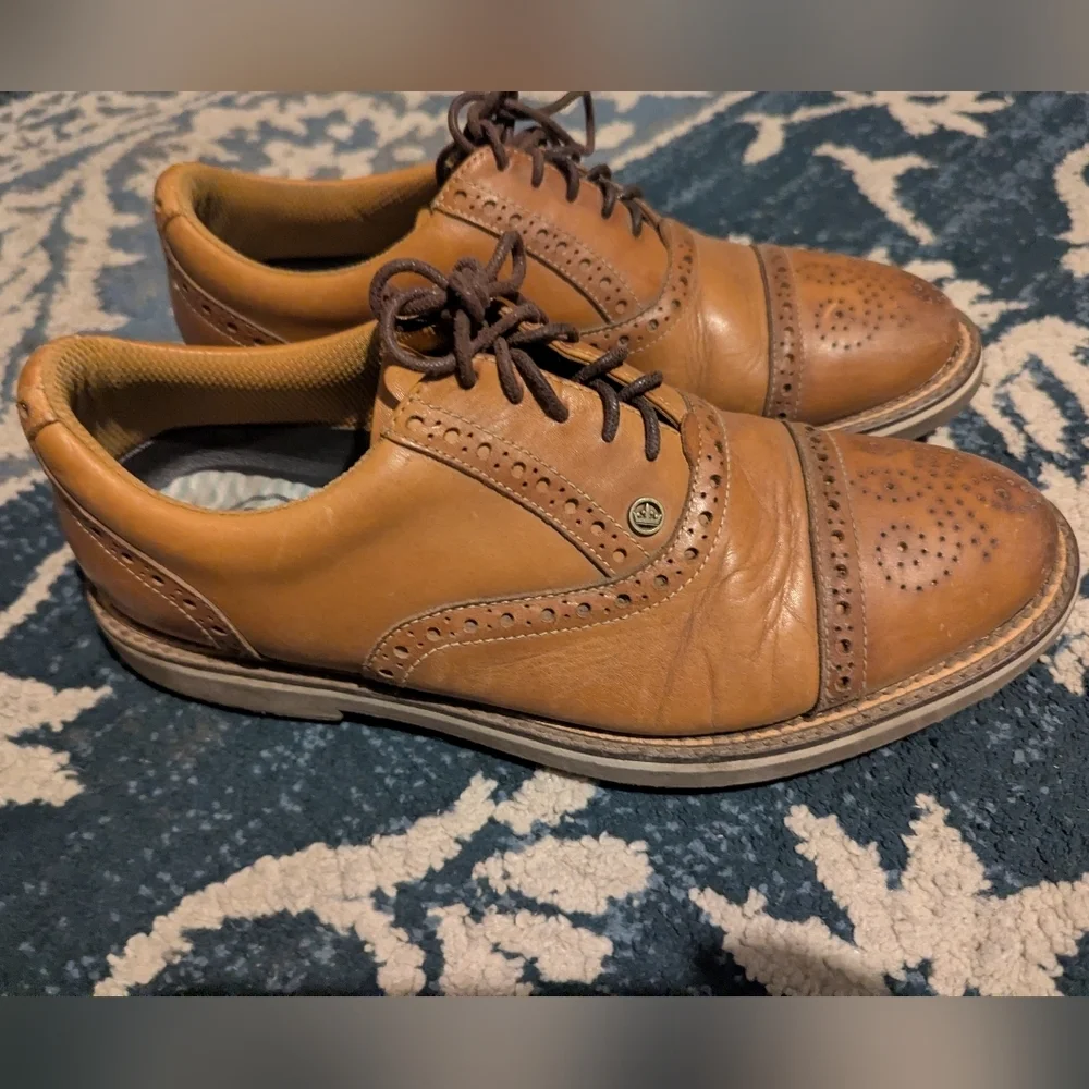 Peter Millar Men's Tan Brogue Oxfords